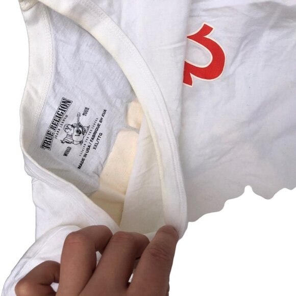 Vintage True Religion Shirt XXL BIG LOGO WHITE - Picture 8 of 8